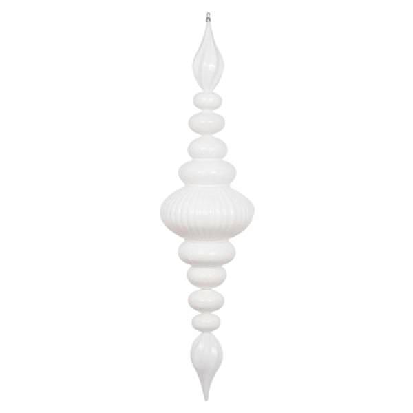41" White Shiny Finial Ornament