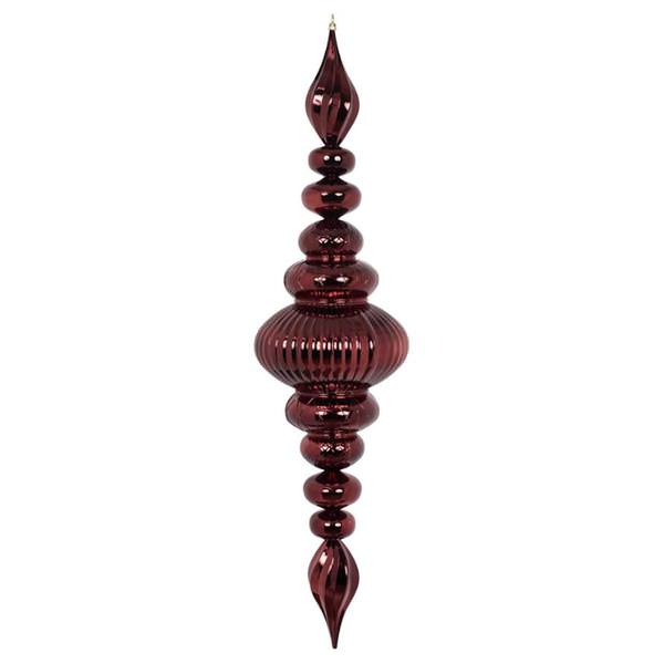 41" Burgundy Shiny Finial Ornament