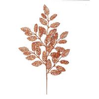 Vickerman 22" Burnished Orange Glitter Loral Leaf Spray (12 pack)