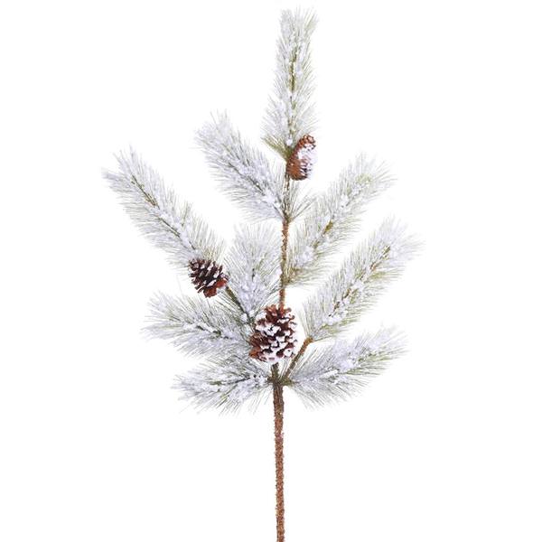 34" Artificial Flocked Ashville Pine Spray (2 pack)