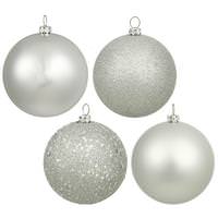 Vickerman 1" Silver Matte / Shiny / Sequin / Glitter Ball Ornament (36 pack)