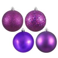 Vickerman 1" Plum Matte / Shiny / Sequin / Glitter Ball Ornament (36 pack)