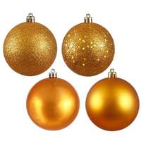 Vickerman 1" Antique Gold 4 Assorted Finishes Ball Ornament (36 pack)