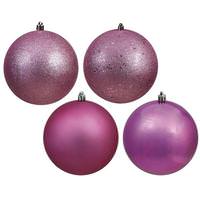 Vickerman 1" Matte/Shiny/Sequin/Glitter Mauve Ball 4-Finish (36 Pack)