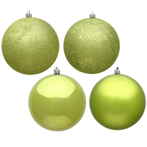 1" Lime 4-Finish Ball Christmas Ornament (36 Pack)