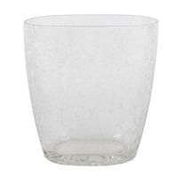 View 8.6" Clear Crackle Glass Oval Vase
