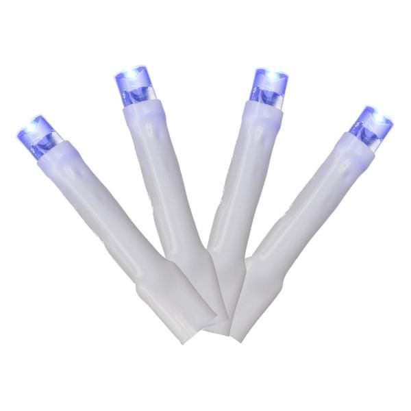 144 Light 24' White Wire Blue Wide Angle LED Lights with 2" Spacing