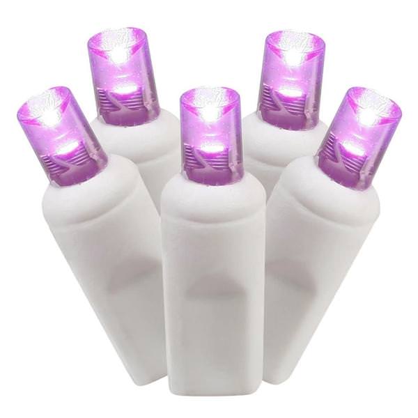 144 Light 24' White Wire Purple with White Wire LED Cluster Set