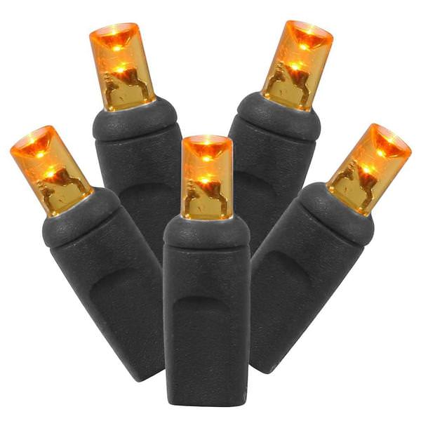 144 Light 24' Black Wire Orange LED Cluster Set