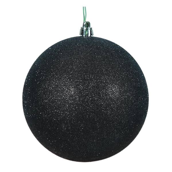 2.4" Black Glitter Ball Ornament (24 pack)