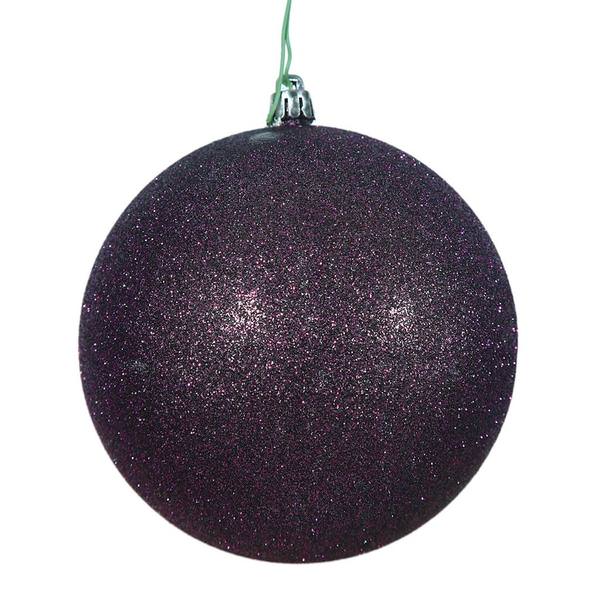 2.4" Plum Glitter Ball Ornament (24 pack)