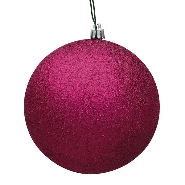 2.4" Fuchsia Glitter Ball Ornament (24 pack)