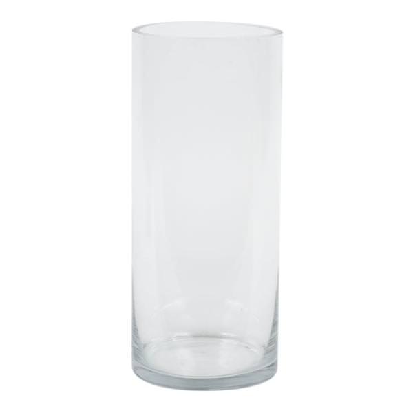 14" Clear Cylinder Glass Vase