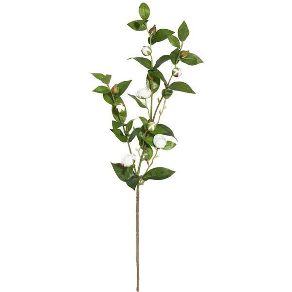 34" Artificial White Tea Rose Spray (3 pack)