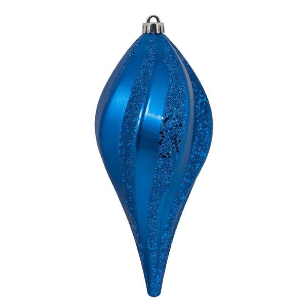 8"  Blue Candy Swirl Drop Ornament (3 pack)