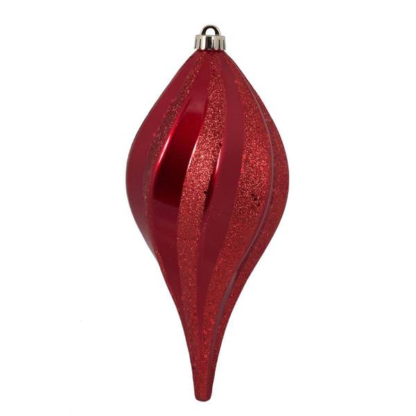 12" Red Candy Swirl Drop Ornament