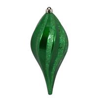 Vickerman 8" Green Candy Swirl Drop Ornament (3 pack)
