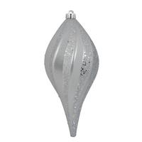 Vickerman 8" Silver Candy Swirl Drop Ornament (3 pack)