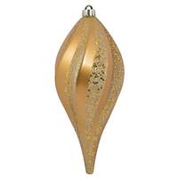 Vickerman 12" Gold Candy Swirl Drop Ornament