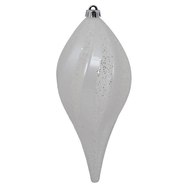 12'' White Candy Swirl Drop Ornament