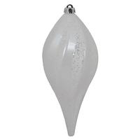 Vickerman 8'' White Candy Swirl Drop Ornament (3 pack)