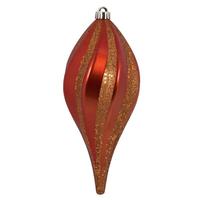 Vickerman 12" Burnished Orange Candy Swirl Drop Ornament