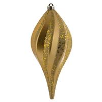 Vickerman 12" Copper Gold Candy Swirl Drop Ornament