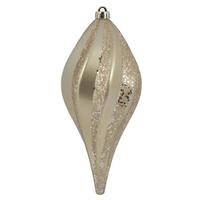 Vickerman 12" Champagne Candy Swirl Drop Ornament