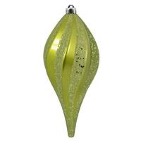 Vickerman 12" Lime Candy Swirl Drop Ornament