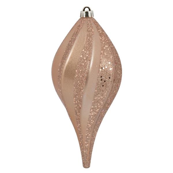 12" Cafe Latte Candy Swirl Drop Ornament