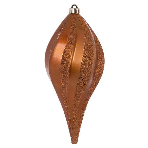 12" Copper Candy Swirl Drop Ornament