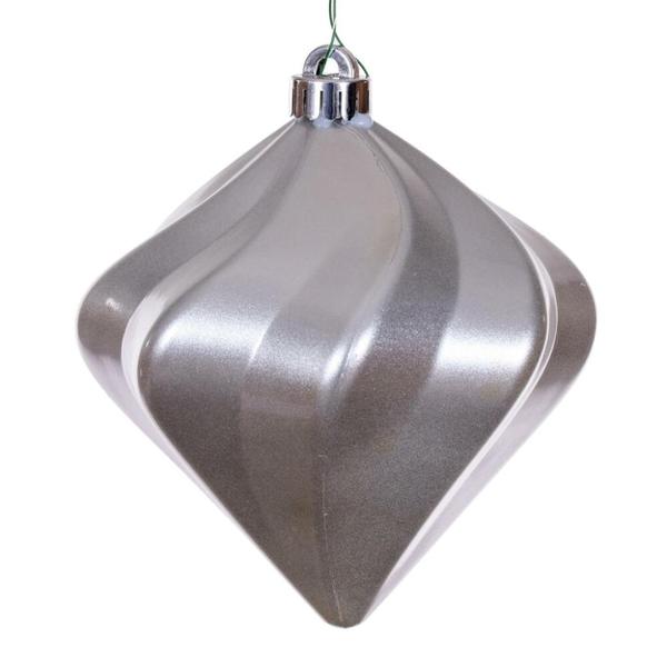 6" Silver Candy Swirl Diamond Ornament (3 pack)