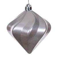 Vickerman 6" Silver Candy Swirl Diamond Ornament (3 pack)
