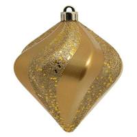 Vickerman 6" Gold Candy Swirl Diamond Ornament (3 pack)