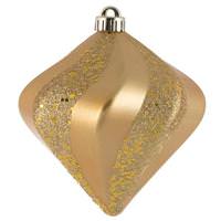 Vickerman 6" Copper Gold Candy Swirl Diamond Ornament (3 pack)