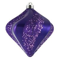 Vickerman 6" Purple Candy Swirl Diamond Ornament (3 pack)