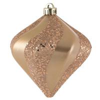 Vickerman 6" Cafe Latte Candy Swirl Diamond Ornament (3 pack)