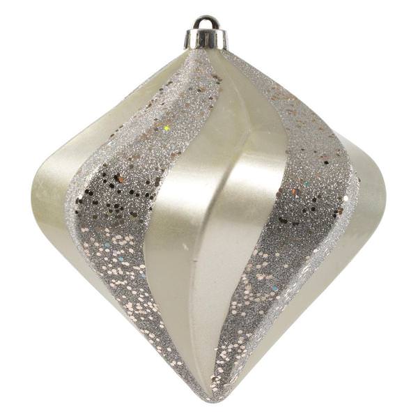 8" Silver Candy Swirl Diamond Ornament