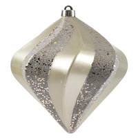 Vickerman 8" Silver Candy Swirl Diamond Ornament