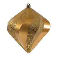 Vickerman 8" Copper Gold Candy Swirl Diamond Ornament