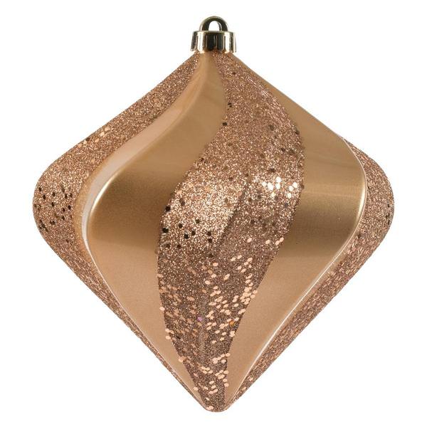 8" Cafe Latte Candy Swirl Diamond Ornament
