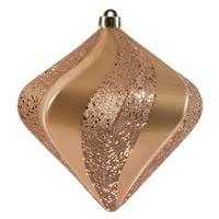 Vickerman 8" Cafe Latte Candy Swirl Diamond Ornament