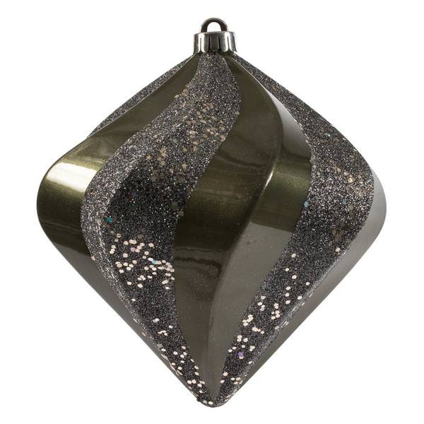 8" Pewter Candy Swirl Diamond Ornament