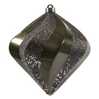 Vickerman 8" Pewter Candy Swirl Diamond Ornament