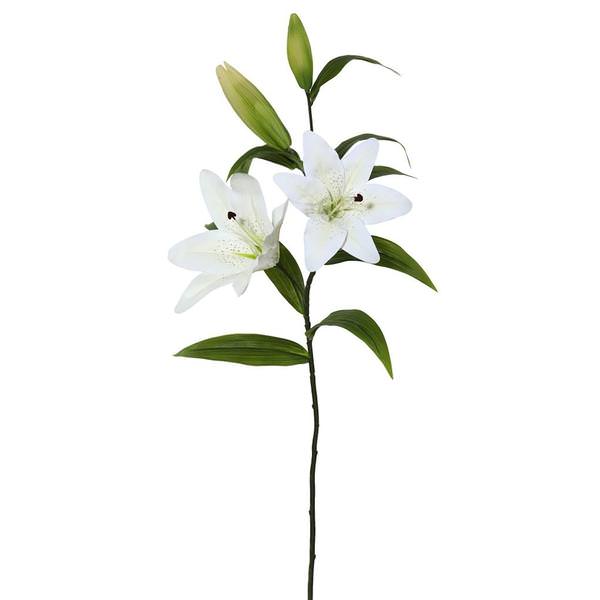 33" Artificial White Tiger Lily Stem (2 pack)