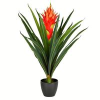 Vickerman 29" Artificial Potted Bromeliad with Real Touch Leaves