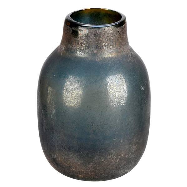 13" Slate Gray Round Glass Vase