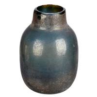 Vickerman 13" Slate Gray Round Glass Vase