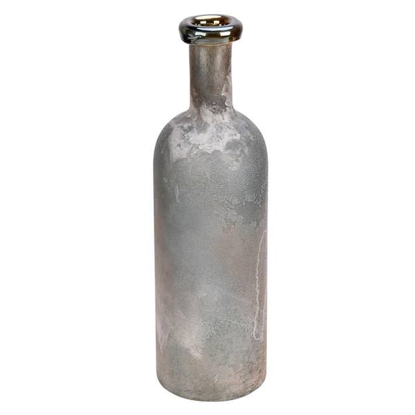 16" Slate Gray Glass Bottle Vase