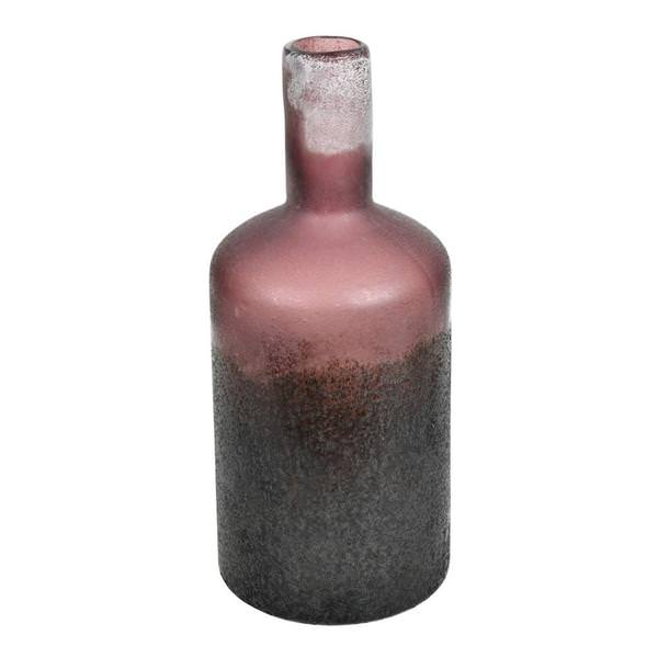 14" Milestone Gray Glass Bottle Vase